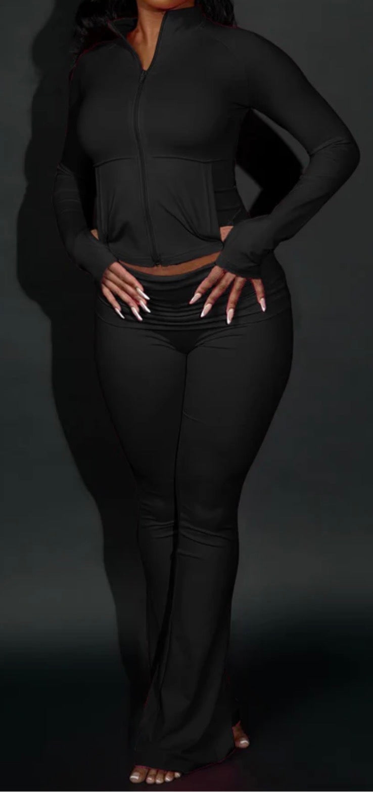 3pc Everyday Flare Pants Set w Headband